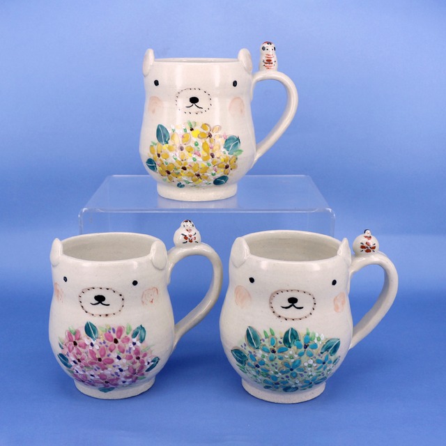 《 鈴木ハツミ 》こけし付きマグカップ　クマ