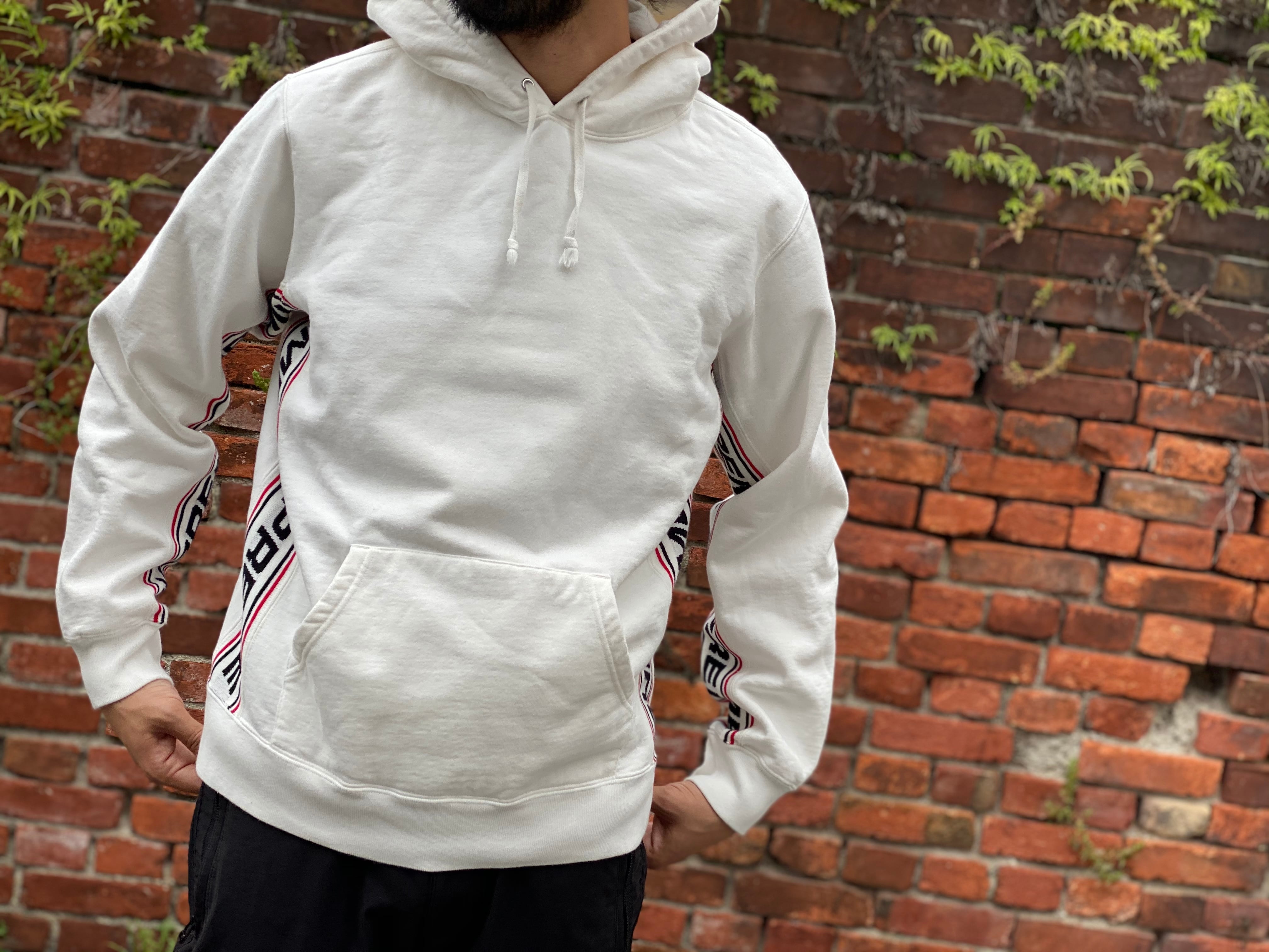 Supreme TEXT RIB HOODED SWEATSHIRT WHITE MEDIUM 100JB4188 | BRAND  