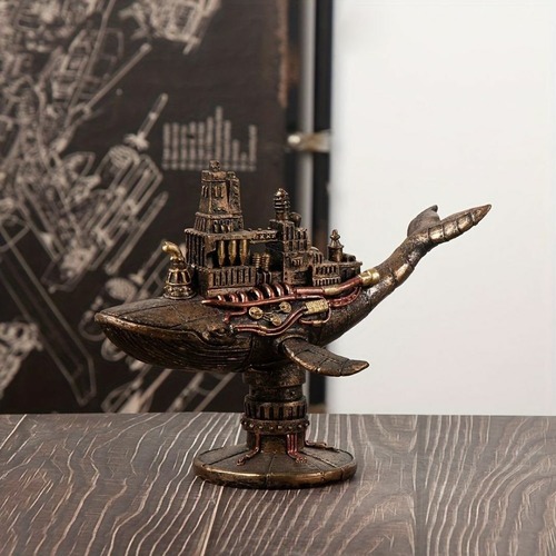 鯨 軍艦 クジラ 置物 彫刻 動物 樹脂装飾 アート 樹脂彫刻 リビングルーム