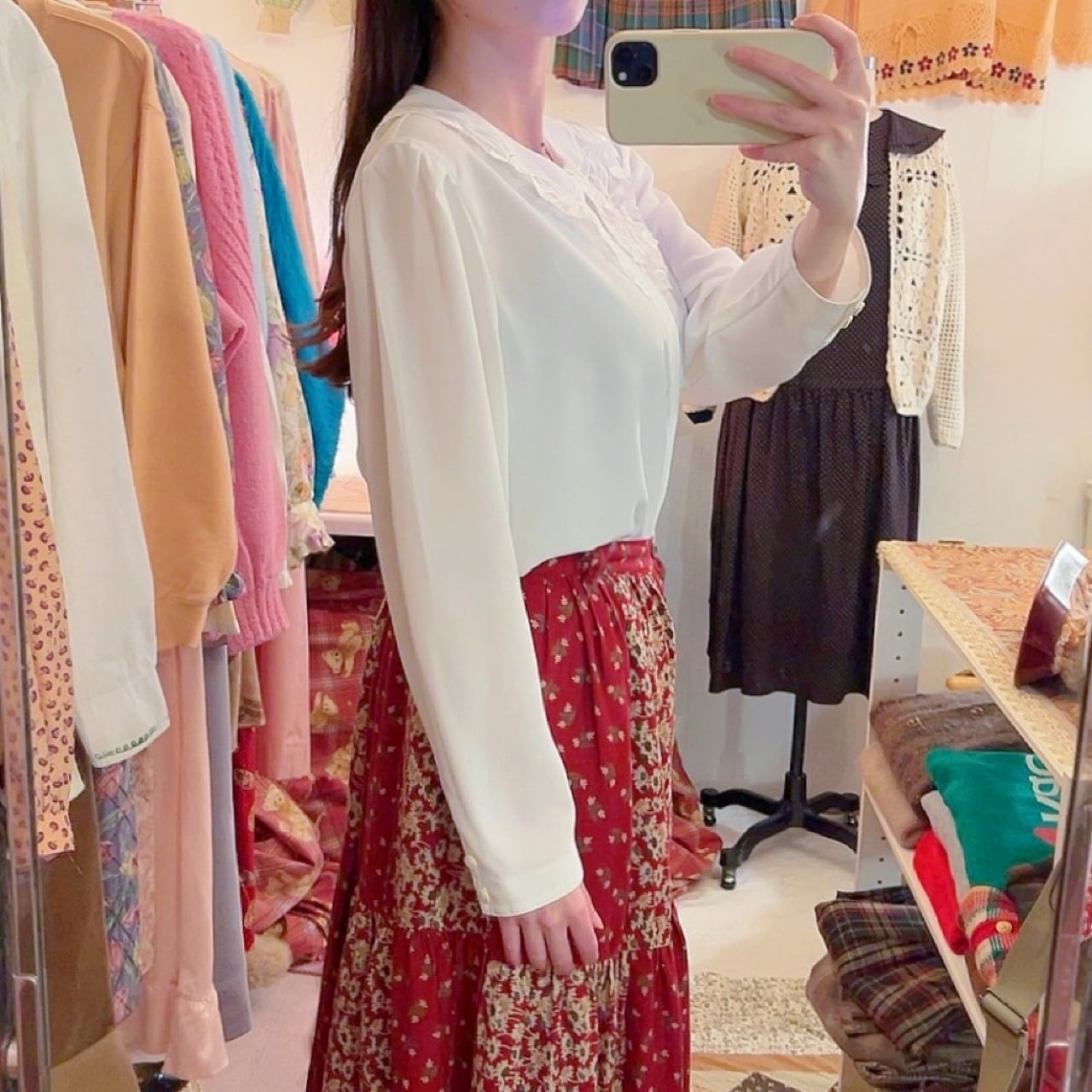 tulip lace collar white blouse