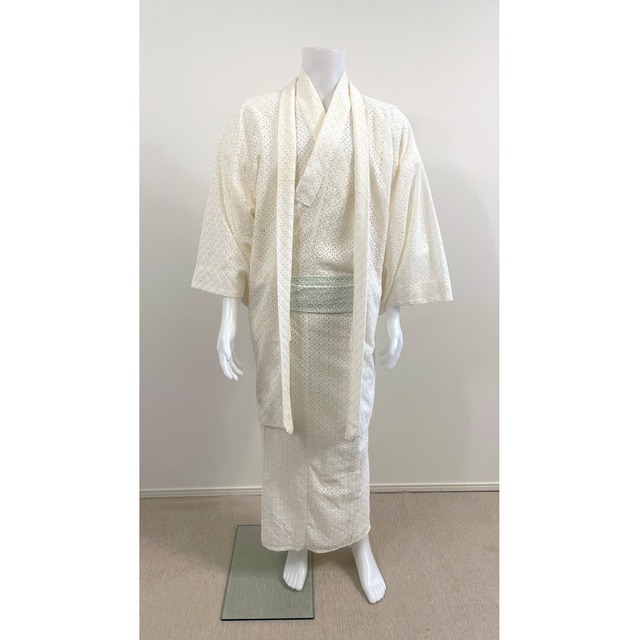 【 L size 】KIMONO + HAORI : white lace