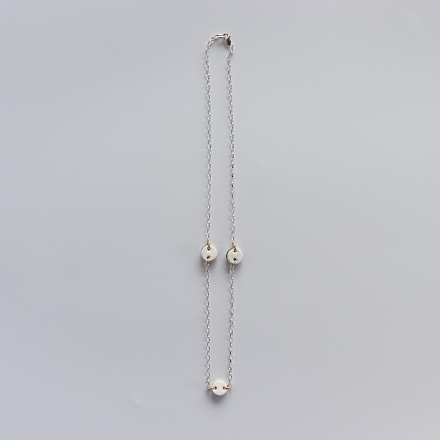 three point chain necklase [white]