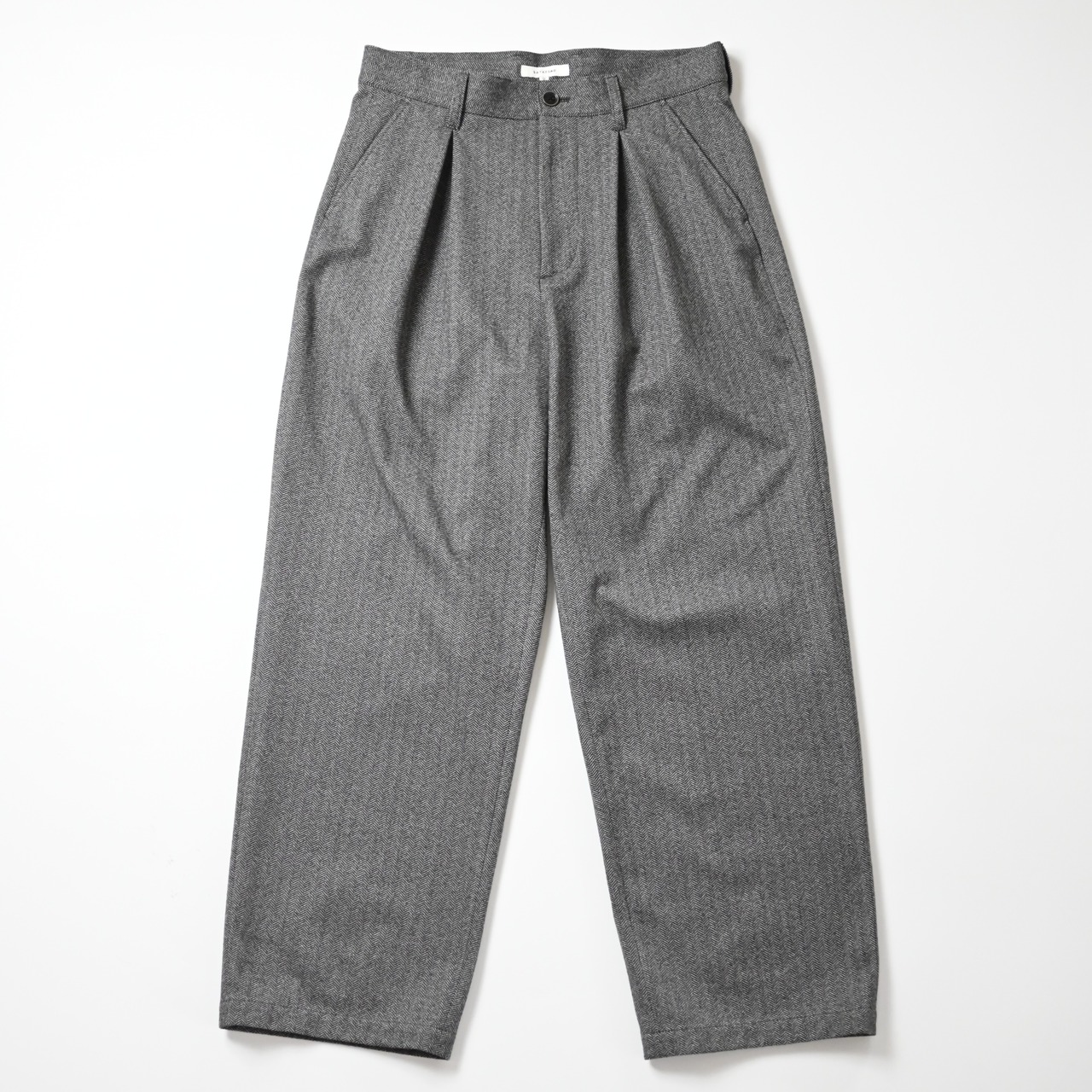 SAYATOMO /  2-Tack Herringbone Wide Slacks