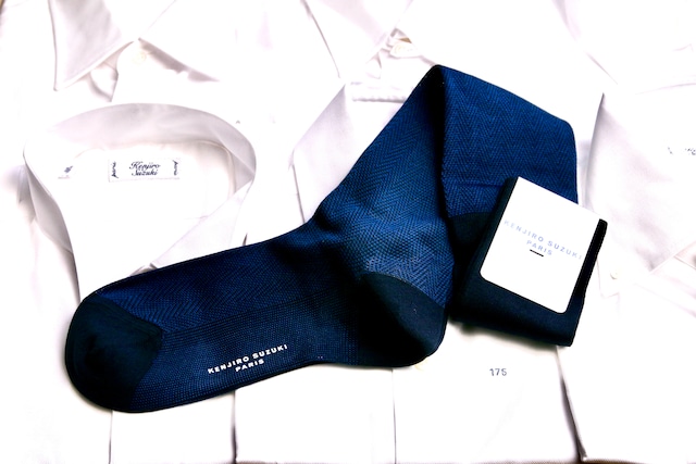 Long hose spigato "Herringbone" (V13) blue and navy colors