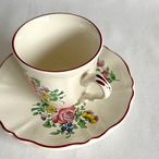 コーヒーカップ　KGリュネヴィル　カップソーサー　花柄　バラ　オールドストラスブール　12twev1-6