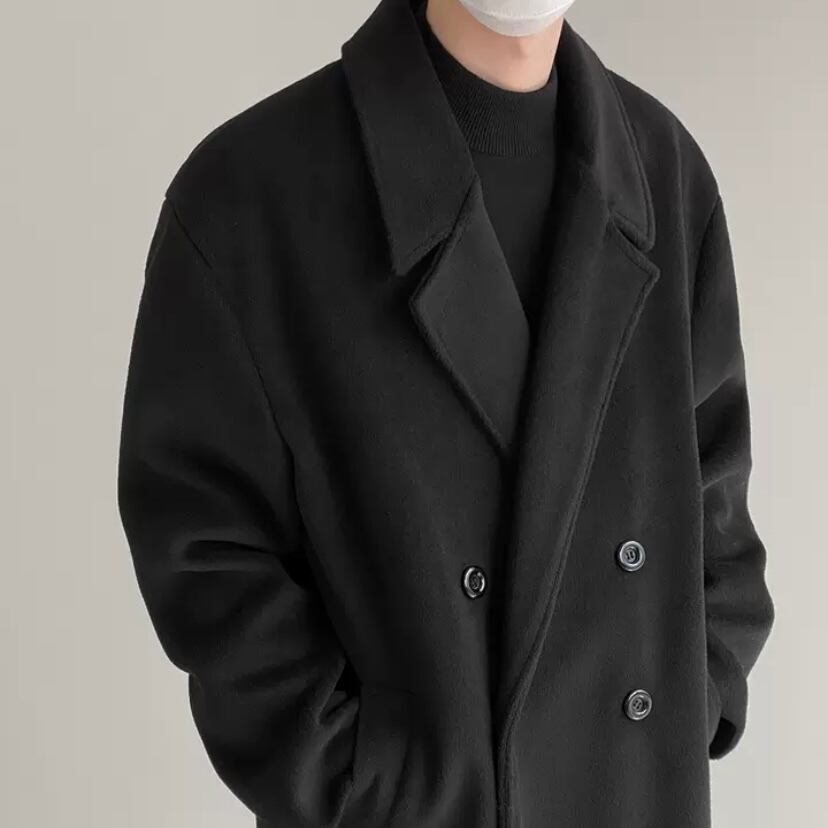 ロングダブルブレストコート［SEL069］ | 韓国メンズファッション通販サイト【3SECONDS】 powered by BASE