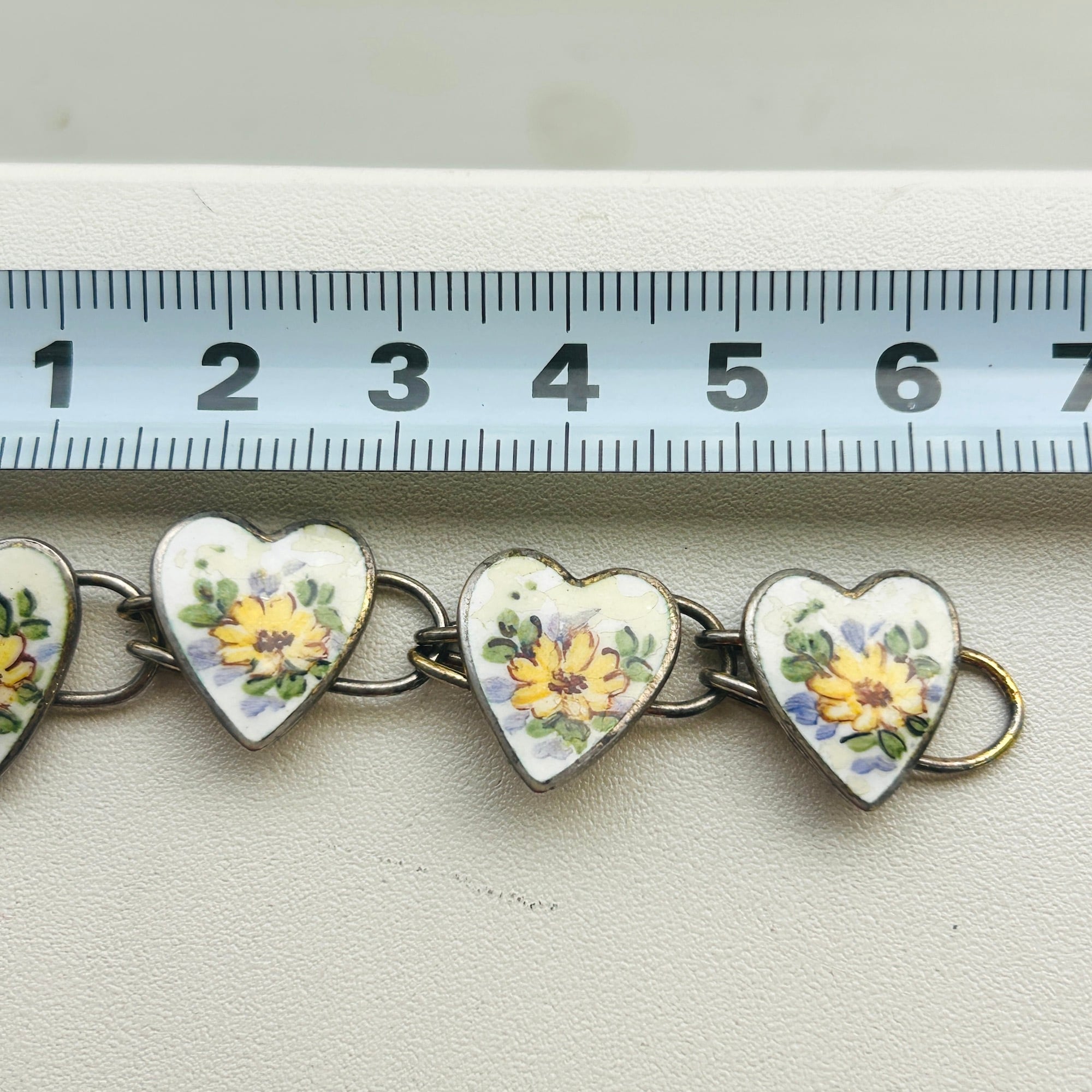 40s シルバー 925 金メッキ ハートブレスレット（16.8cm） | Milo