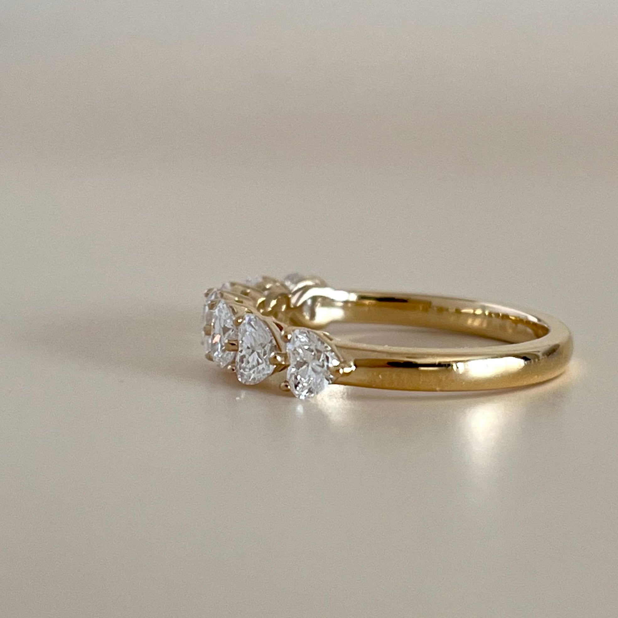 ハートシェイプカット ハーフエタニティ ダイヤモンドリング 1.00ct
