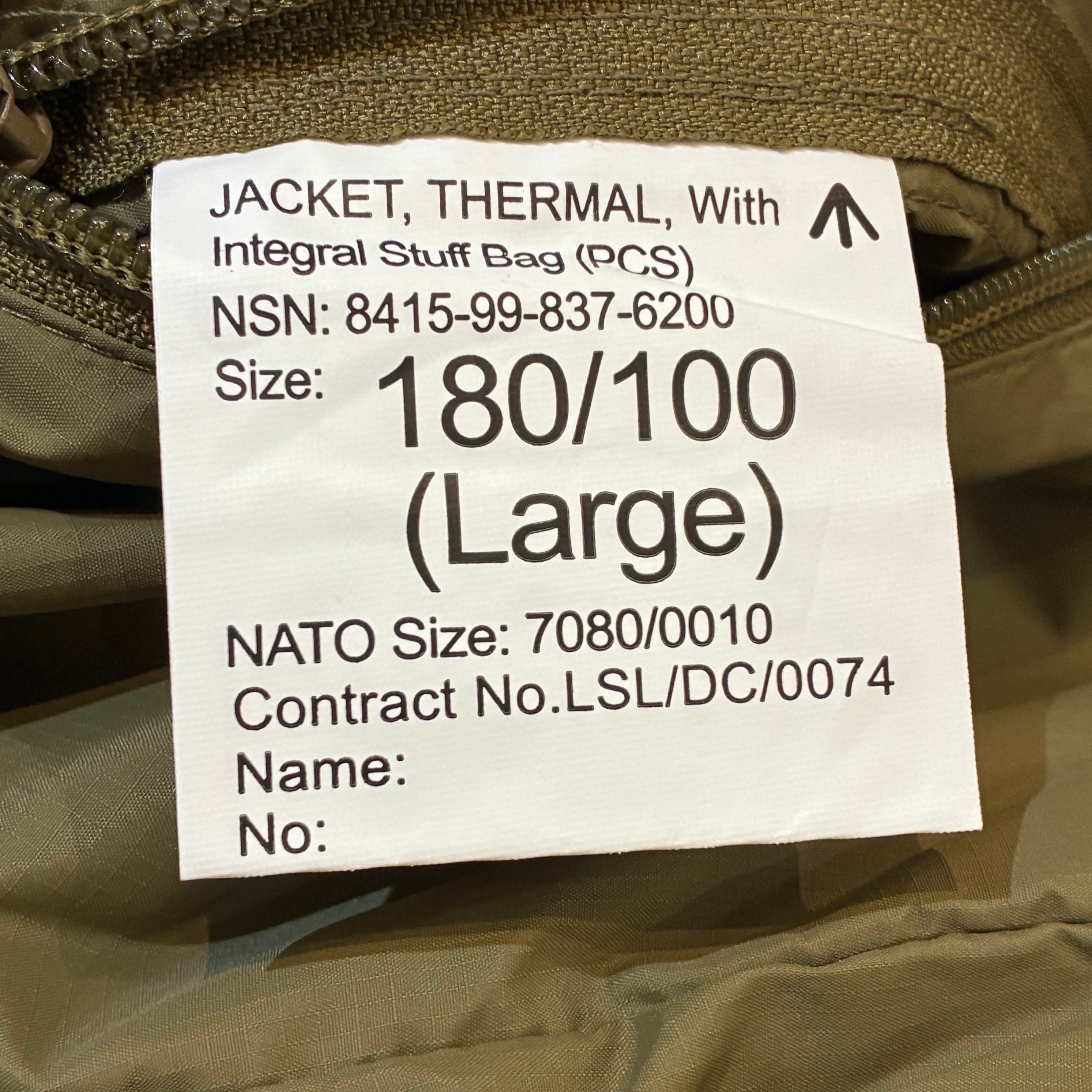 2nd)“L” British military PCS サーマルジャケット コヨーテ デッド