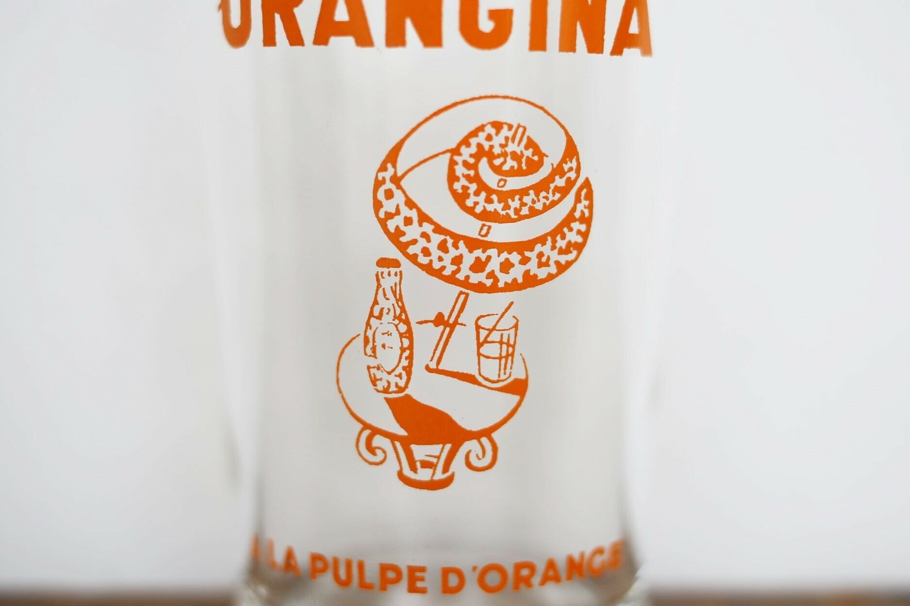 フランス アンティーク ヴィンテージ オランジーナ Orangina グラス N