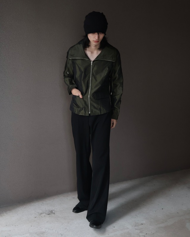High neck zip blouson