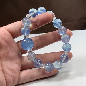 透明度高☆大玉アクアマリン・デザインブレスレット