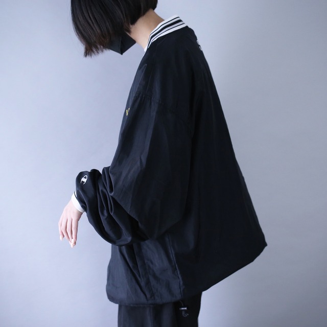 "Champion" monotone coloring over silhouette  nylon pullover