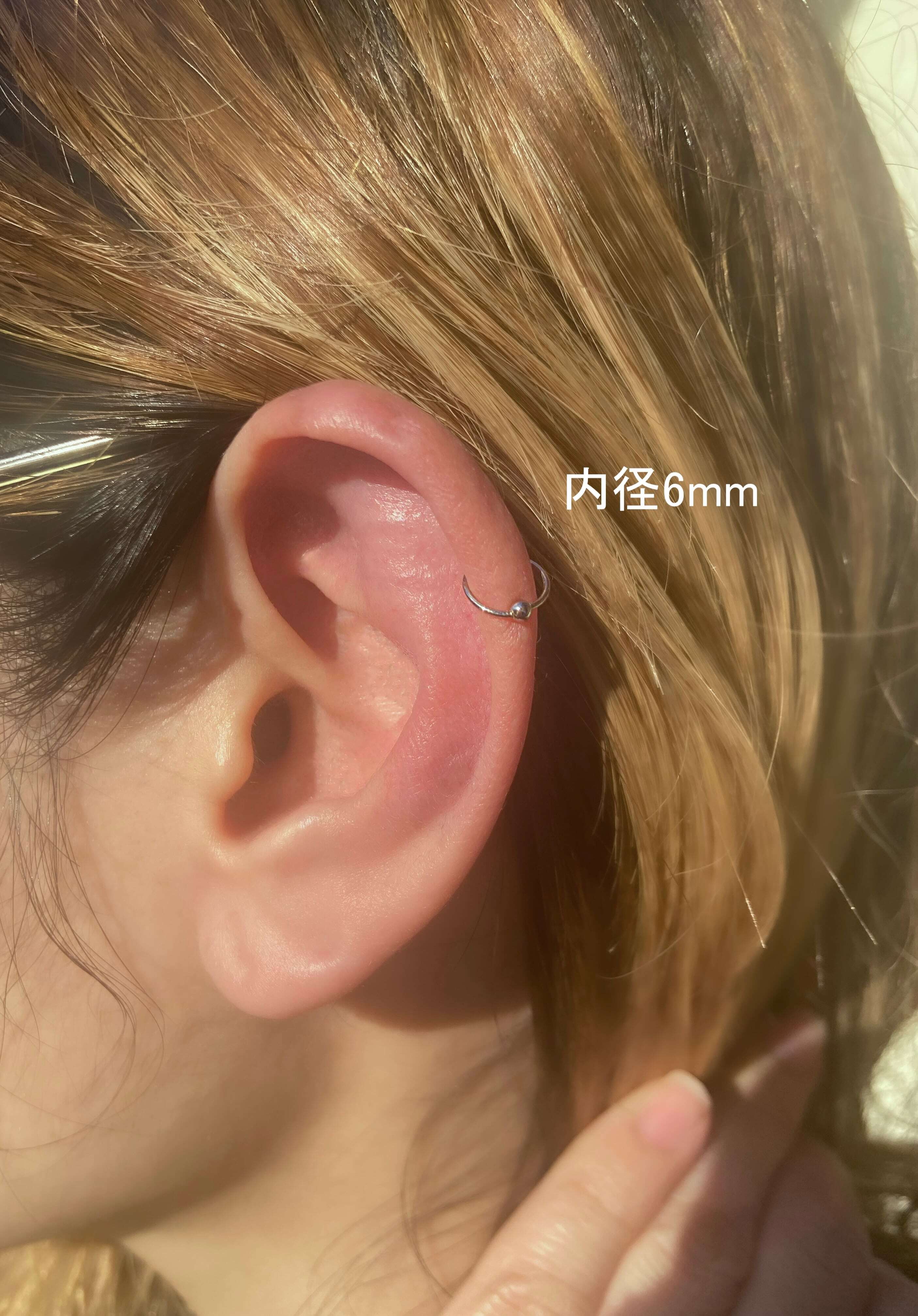 極細フープピアス hoop earring K18WhiteGold LJ22017P | LANIE