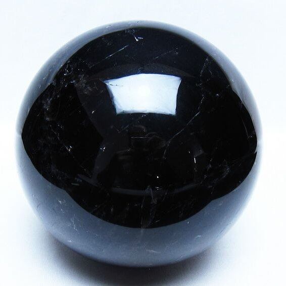 2.6Kg モリオン 黒水晶 丸玉 128mm スフィア 一点物 161-960