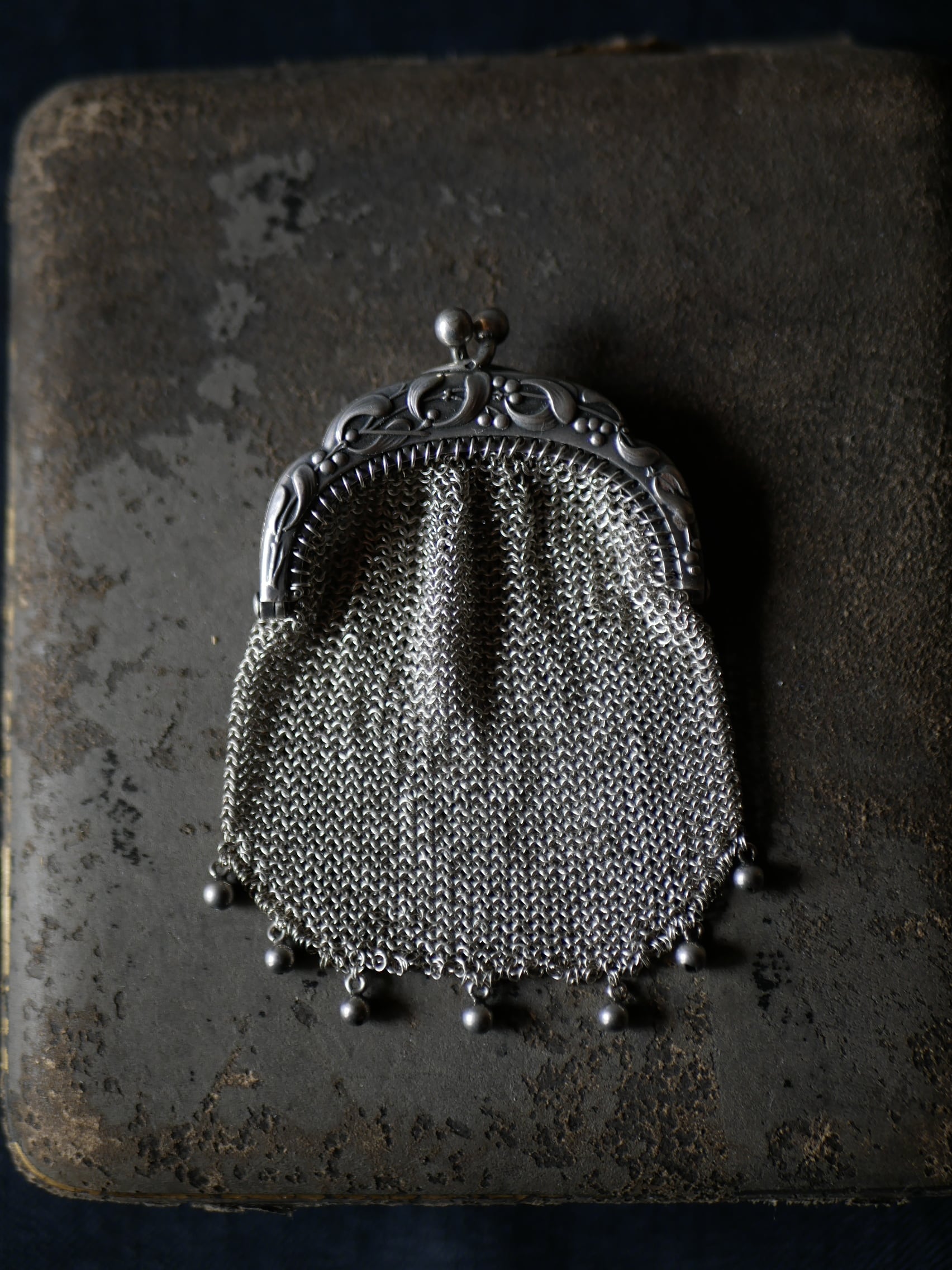 純銀製 宿り木 ヤドリギ ポルトモネ コインケース フランスアンティーク アンティークのある暮らし