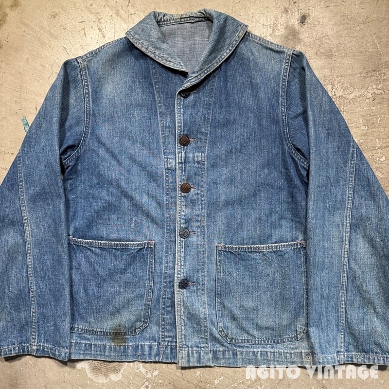 3~40'sのUS NAVYヘチマ襟デニムカバーオールを復刻!! ヘラクレス 40's U.S.NAVY ショールカラー デニムカバーオール ヘチマ襟