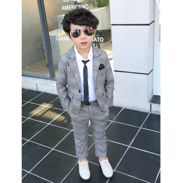 90 130 ジャケット ズボン 2点セット グレンチェック フォーマル キッズ 韓国 子供服 男の子 Q Toworld キュートワールド 子供服 メール便は何点でも送料の合計は280円