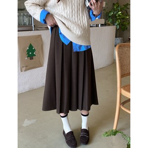 french pleated wool retro a line skirt