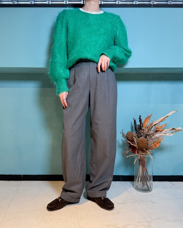 Used Mohair Shaggy Knit (Green)