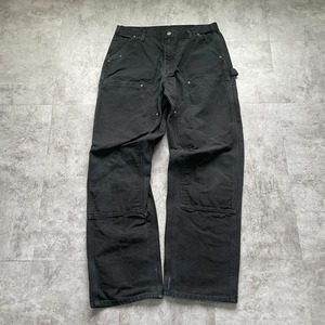 メキシコ製 ブラック ダブルニー Carhartt B01 BLK 36×34