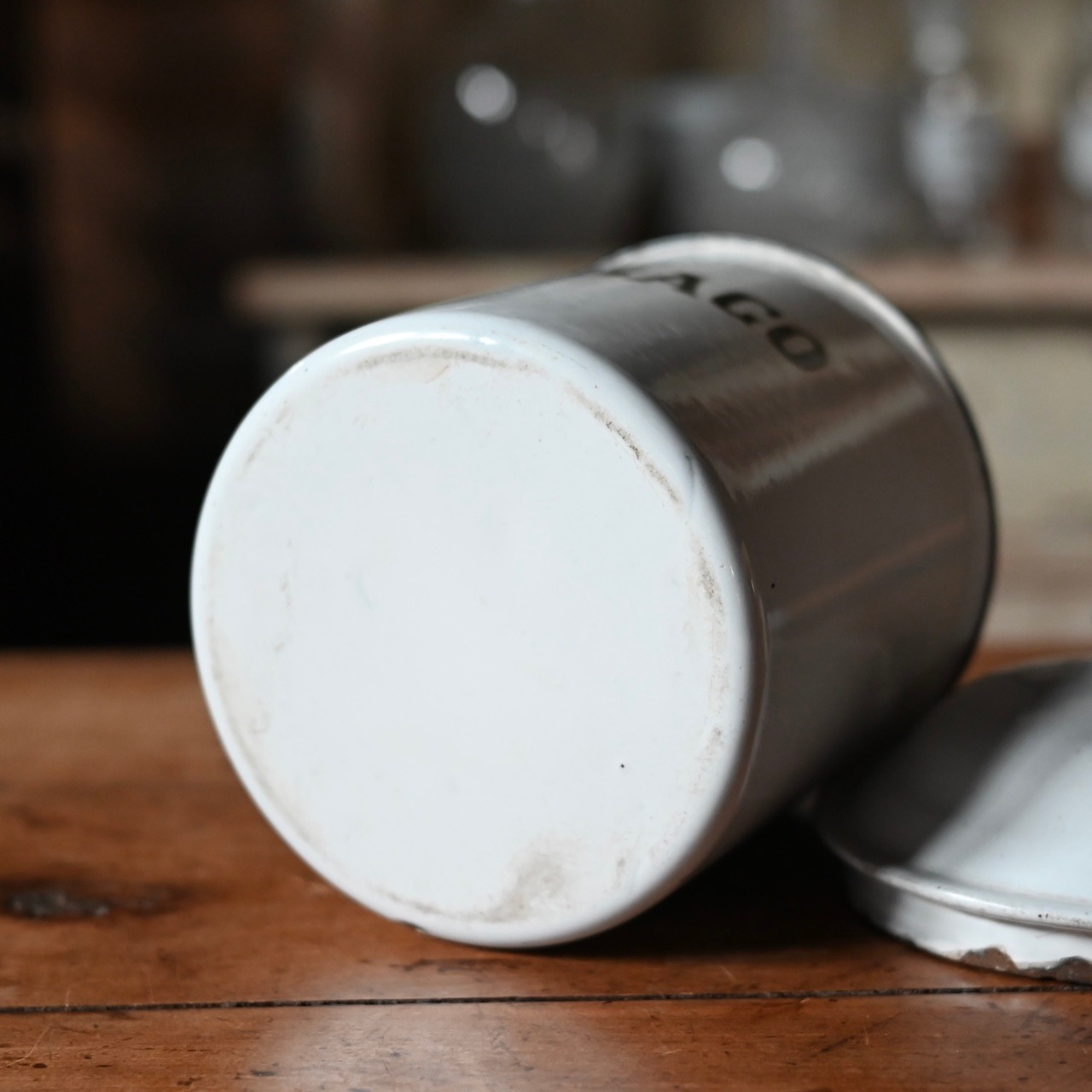 Enamel Canister / エナメルキャニスター【B】〈 琺瑯・ホーロー・キッチン収納・アンティーク ・ ヴィンテージ 〉113828