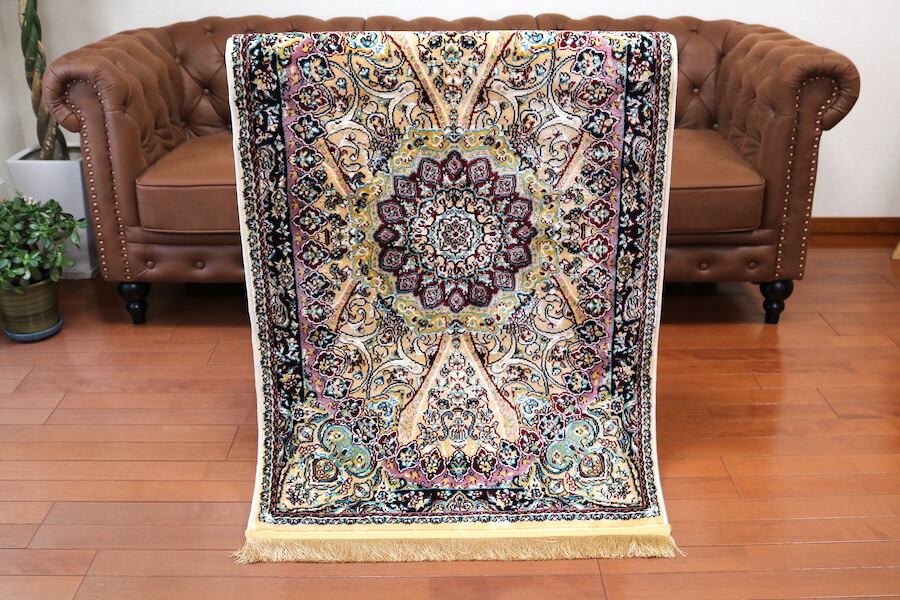 玄関マット ペルシャ柄絨毯 78×137 新品未使用 ラグ カーペット 訳あり 