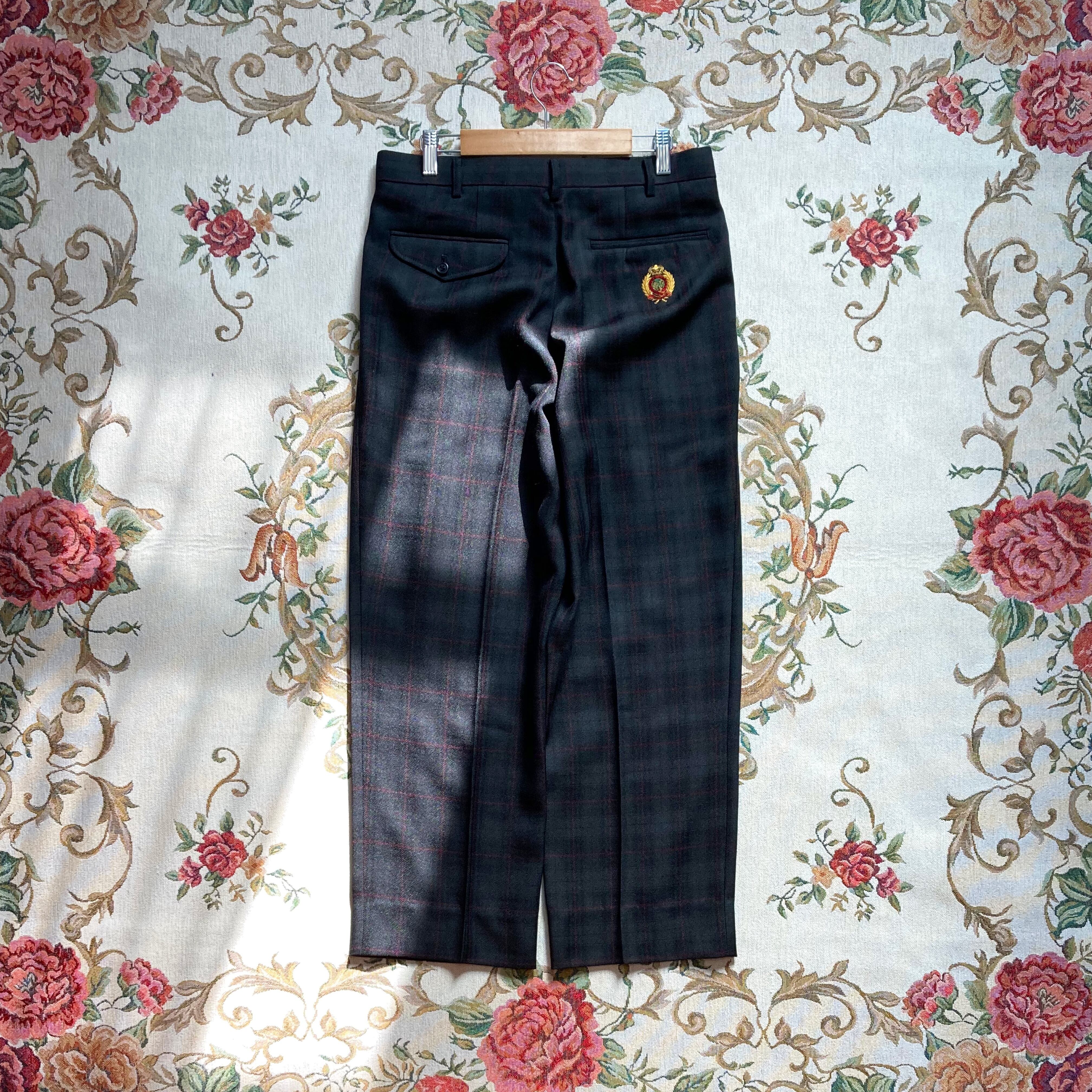 vintage green check pants