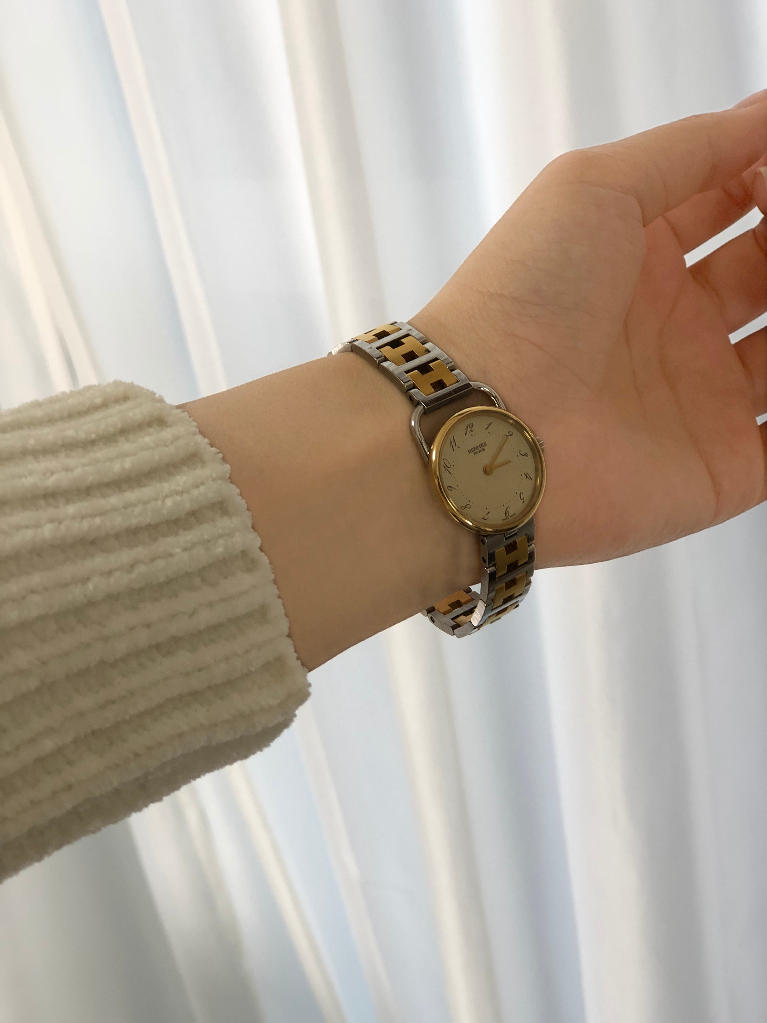 HERMES エルメス クォーツ アルソー 腕時計 ゴールド×シルバー HERMES エルメス クォーツ アルソー 腕時計 ゴールド×シルバー