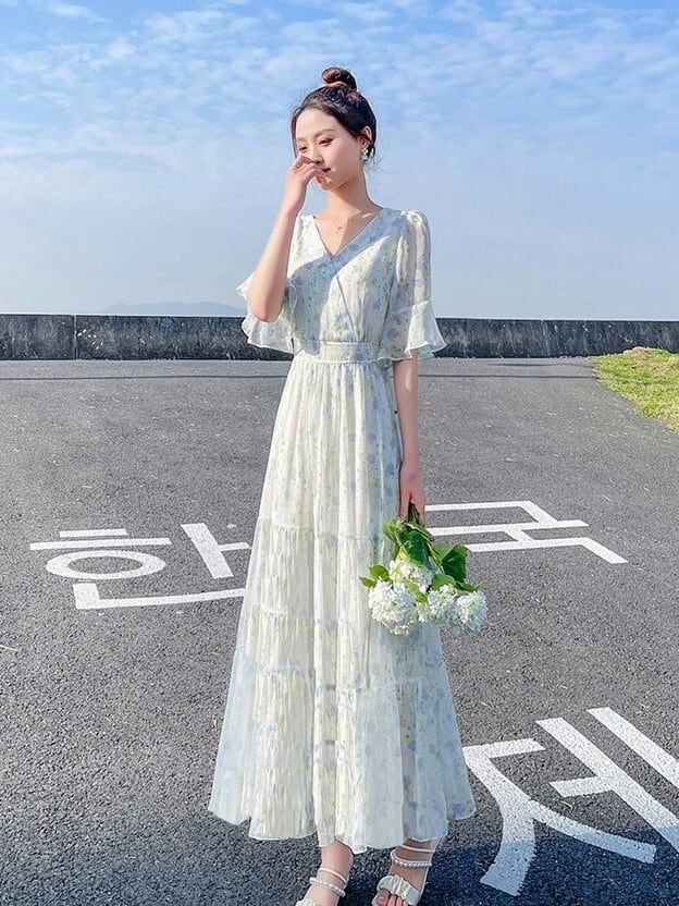 トゥララ　シフォン　ワンピース トドラー フローラルシフォンワンピース(90cm ピンク): キッズ