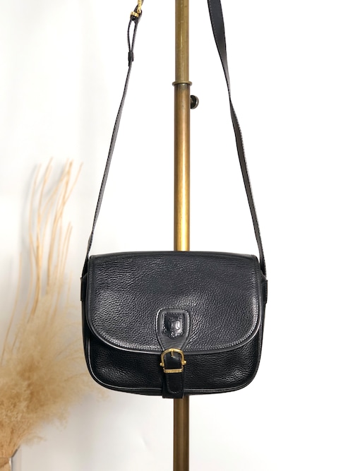 CELINE セリーヌ ショルダーバッグ ブラック ブラゾン型押し フロントバックル レザー vintage ヴィンテージ オールド 4n3ttr