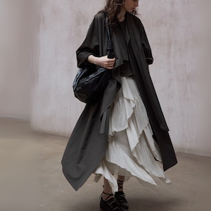 Wrap Coat Style Long Shirt 【3color】 T3541