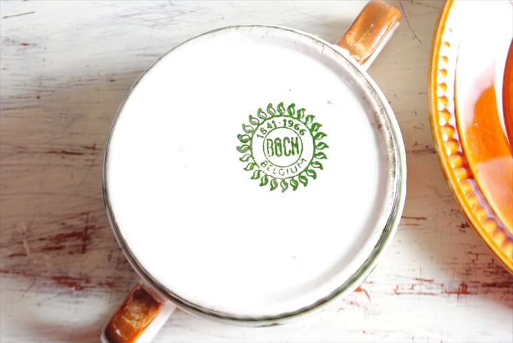 ベルギー製 BOCH ボッホ NOIX スープカップ&ソーサー ノア 磁器