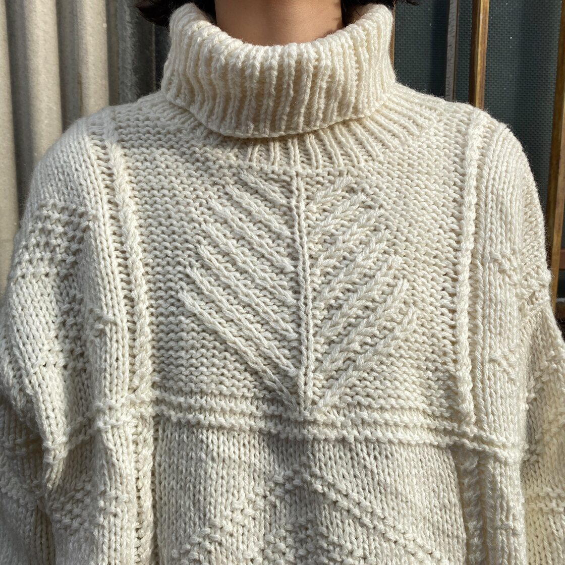 90年代 Lizwear ハイネック アクリル ウールニットセーター レディース 