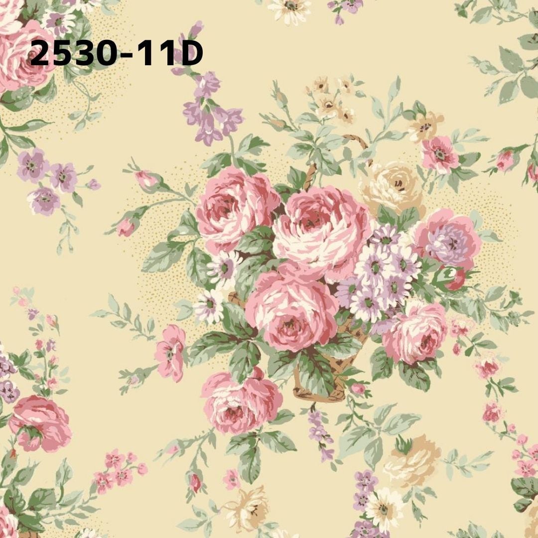 薄紫薔薇柄生地14～15m 薄紫薔薇柄生地14～15m 【公式通販】