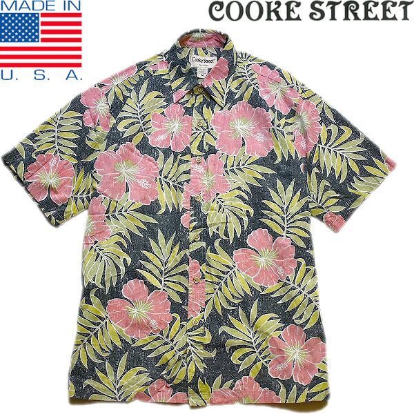 90s USA製 Cooke Street 半袖 コットン アロハ シャツ L 90s USA製 Cooke Street 半袖 コットン アロハ シャツ L