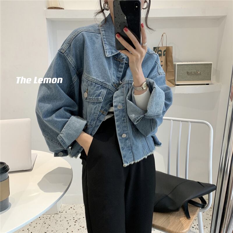 カジュアルショートジャケット スタンダードレディース レトロ ビッグFスモールZ韓国96870507894