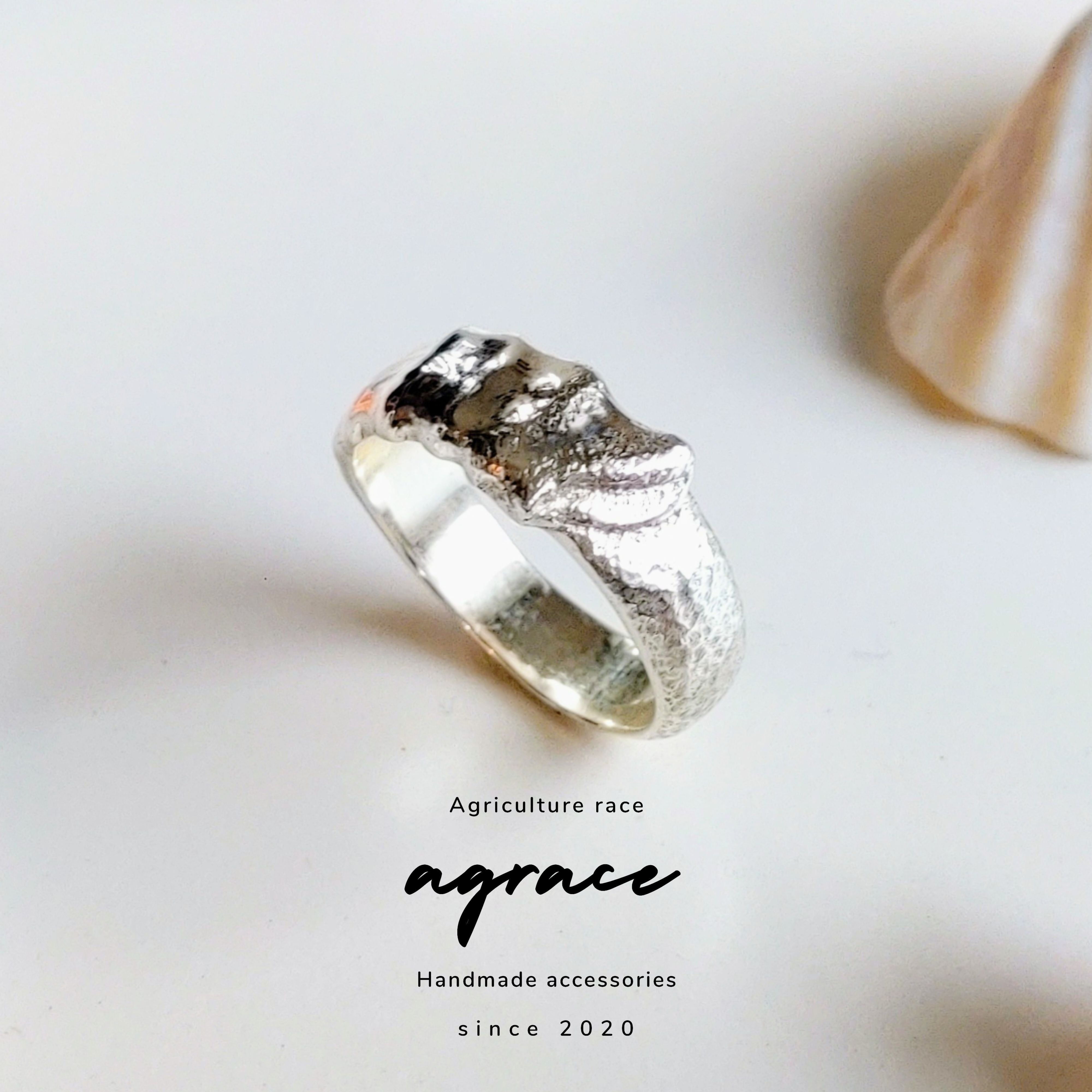 砂浜に打ち寄せるさざ波 シルバーリング silver925 | AGRACE