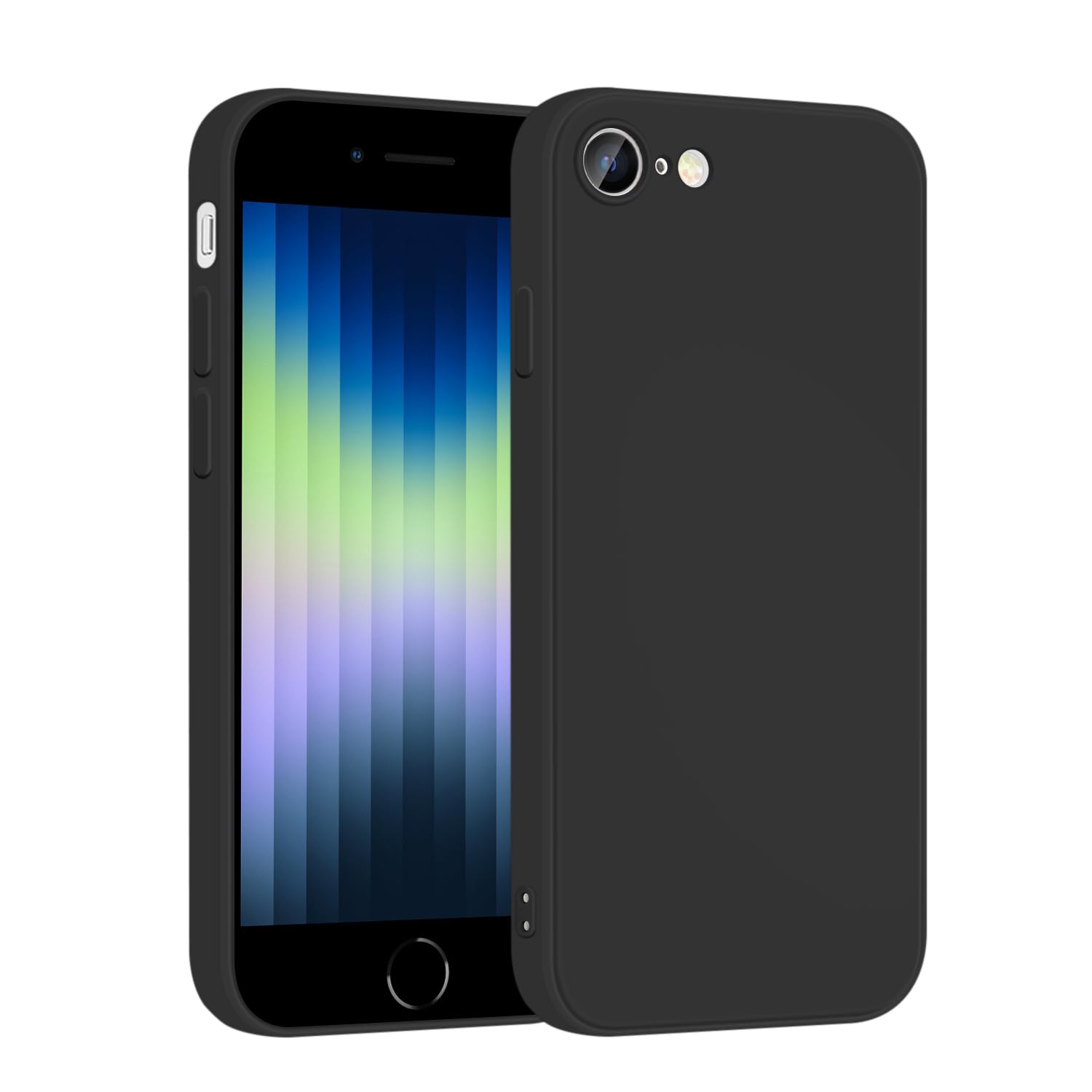 TAICHUANGJI iphone se3 用の ケース シリコン いphone se 第2世代 第3世代 iPhone 7 iPhone 8 耐衝撃 スマホケース アイフォンseケース 衝撃吸収 ソフト 薄型 ワイヤレス充電対応 4.7インチ用 携帯ケース (ブラック)
