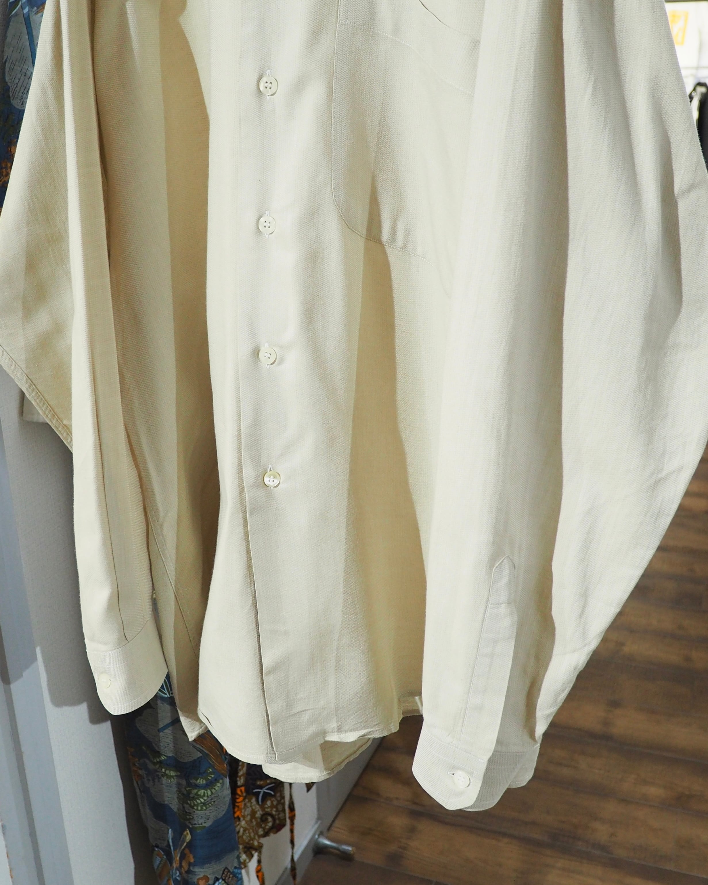 " Ermenegildo Zegna " Soft Ecru White Color vintage loose shirt