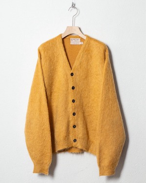 vintage shaggy mohair × wool knitted cardigan / COLOR:YELLOW