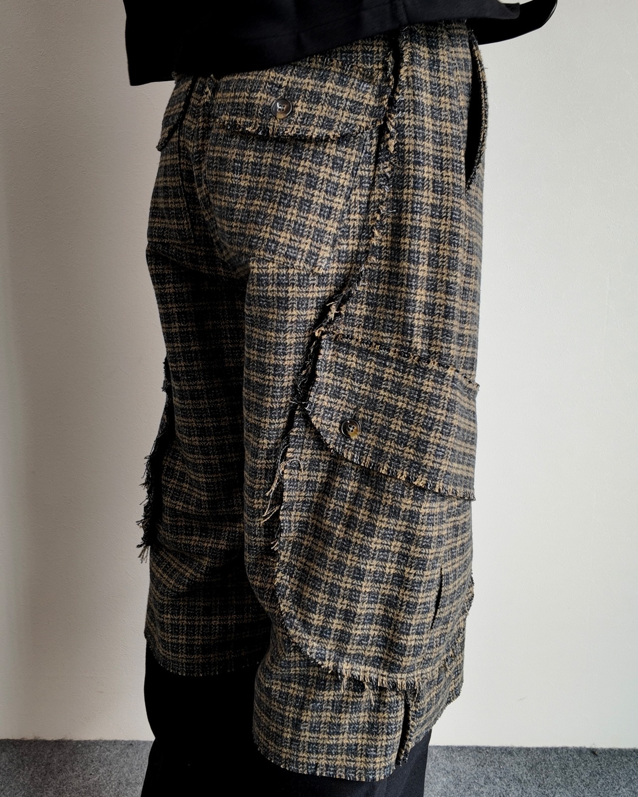 【26/AW STRONGTHE】MOSS / LAYERED POUCH CARGO PANTS