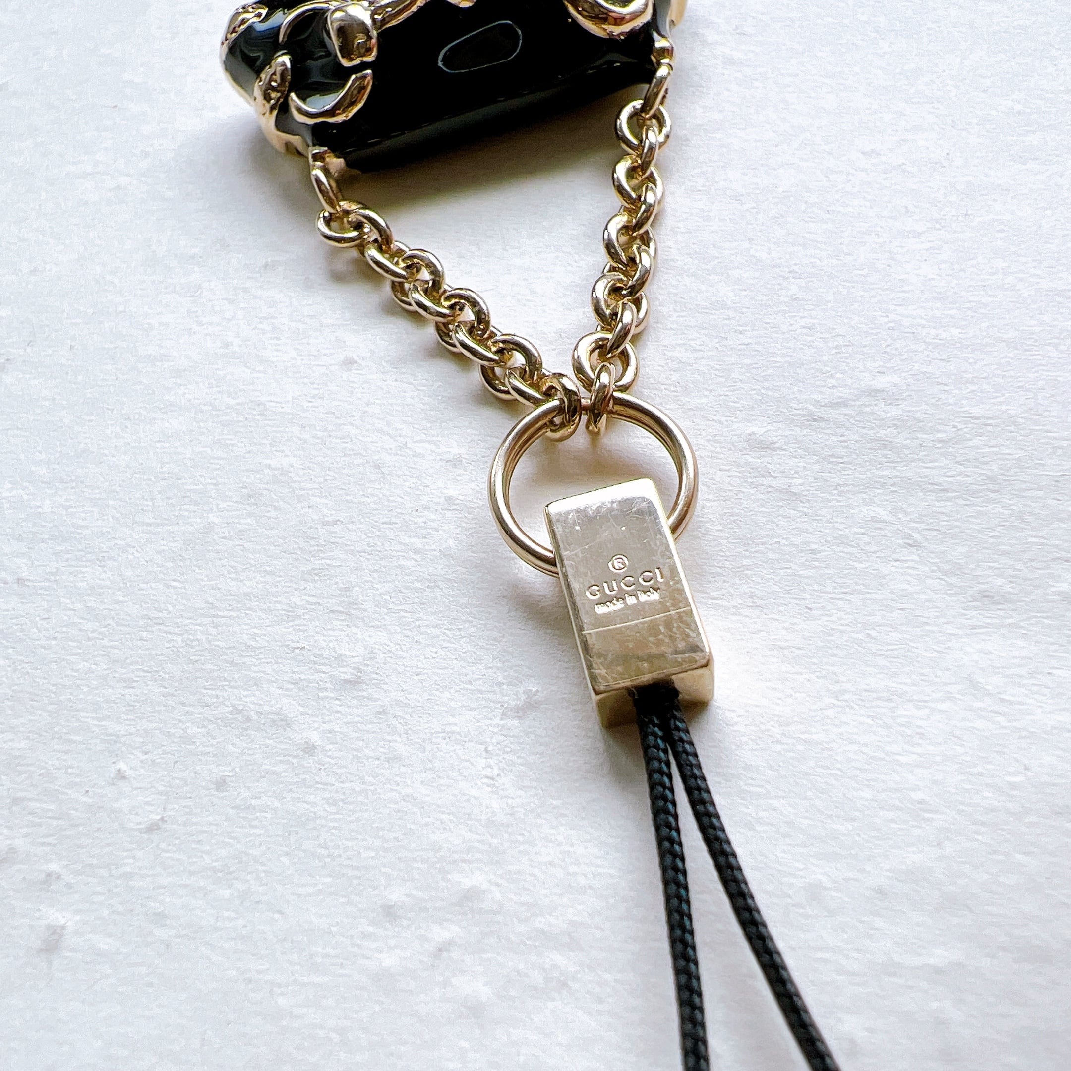CHG1-【 GUCCI 】ヴィンテージチャーム GUCCI Black Enamel CHG1-【 GUCCI 】ヴィンテージチャーム GUCCI Black Enamel