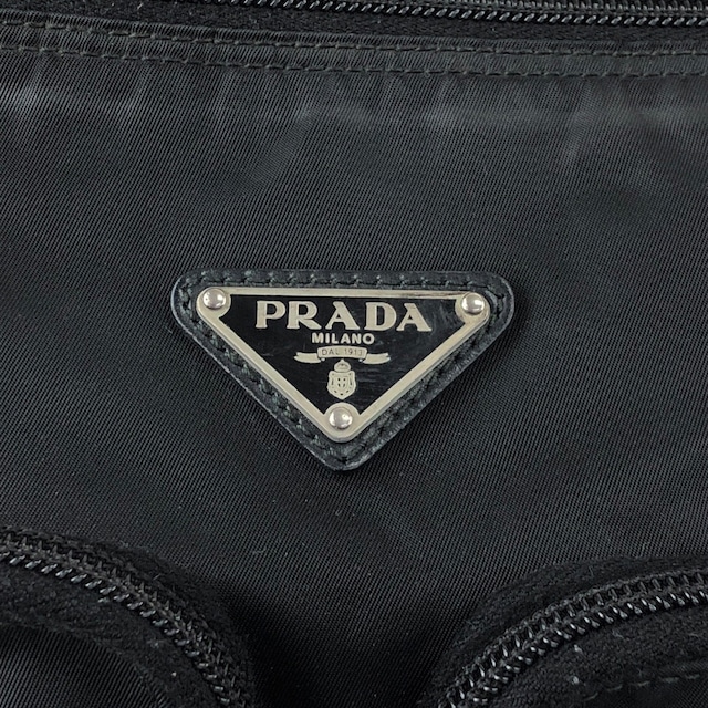 PRADA プラダ ショルダーバッグ ブラック トライアングルロゴ ナイロン ダブルポケット vintage ヴィンテージ オールド se4edp