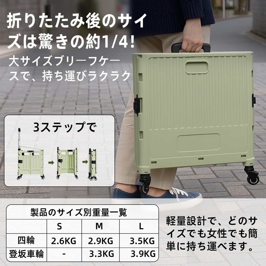 数量限定】Y K YUKO 融光 キャリーカート 折りたたみ ショッピング 