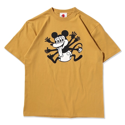 【PUNK DRUNKERS】パンクドランカーズ  クレイジーマウスTEE (MUSTARD) メンズＴシャツ