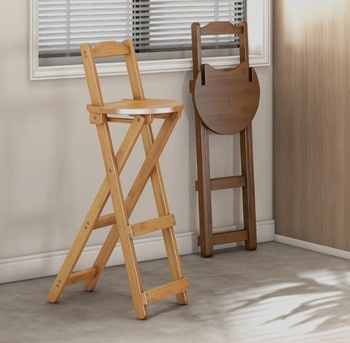 折りたたみ バースツール 無垢材 木製 ハイチェア カウンターチェア ダイニングチェア モダン ミニマリスト 省スペース コンパクト 天然木 ナチュラル 軽量 持ち運び 収納便利 シンプル おしゃれ インテリア 家庭用 カフェ風