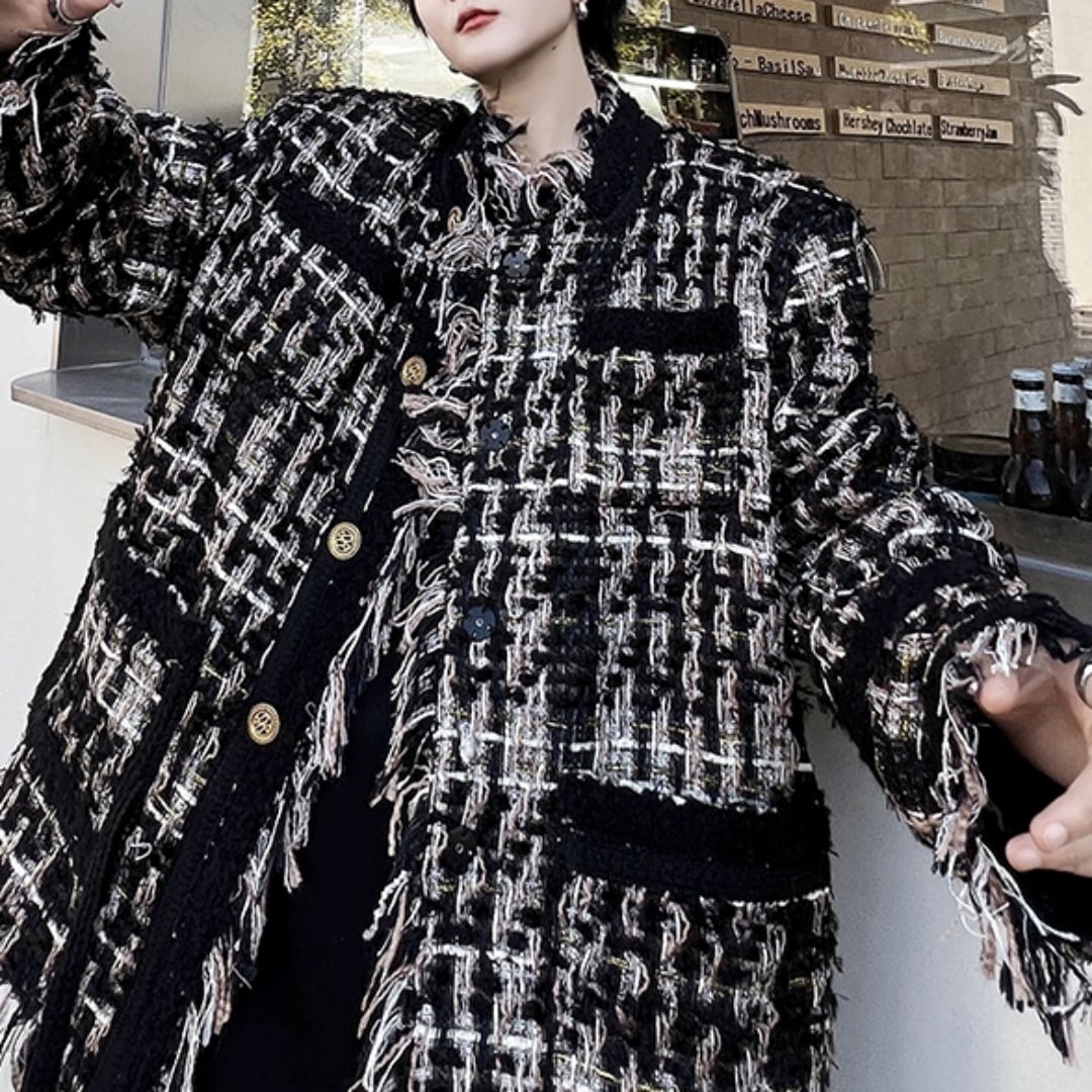 レトロ フリンジツイードジャケット D10550 | 韓国メンズファッション