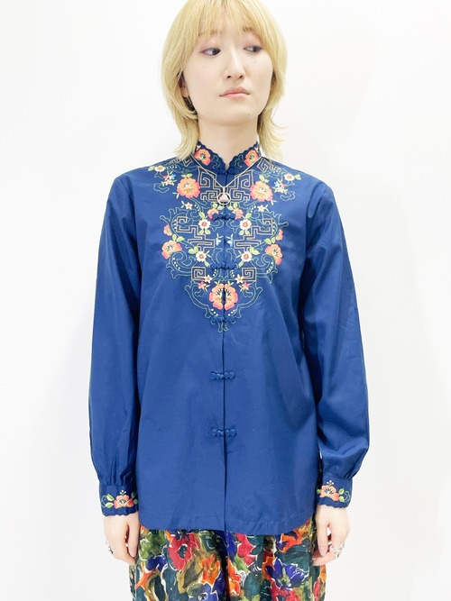 Vintage Hand Embroidered China Shirt