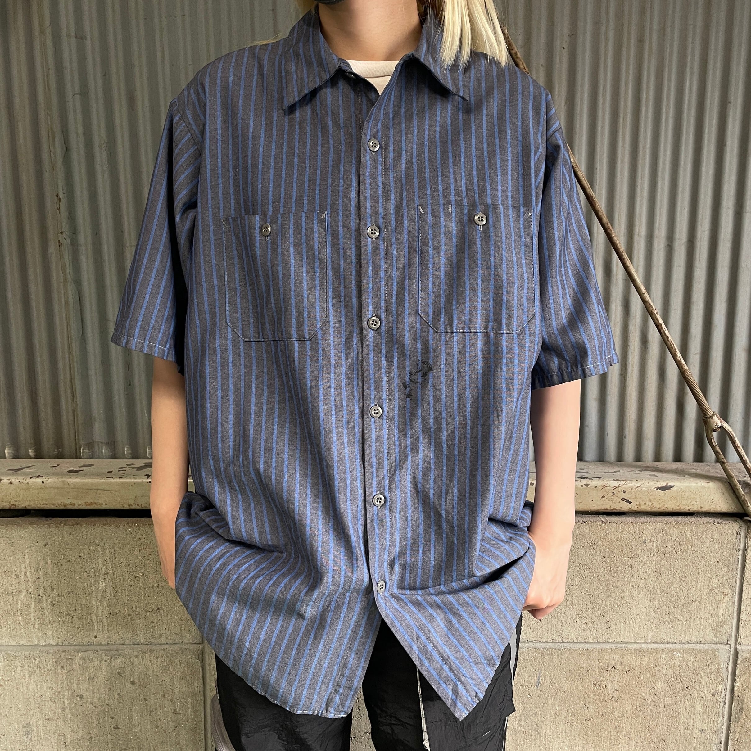 RED RED KAPレッドキャップ バックプリントワークシャツ XL 黒 